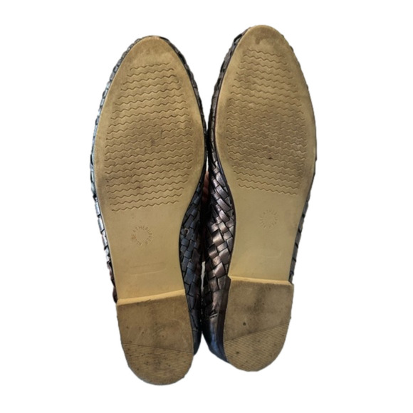Vintage West Coast Woven Slip On Flats Loafers Pewter Gold Horse-bit Huaraches 9 - Picture 7 of 7